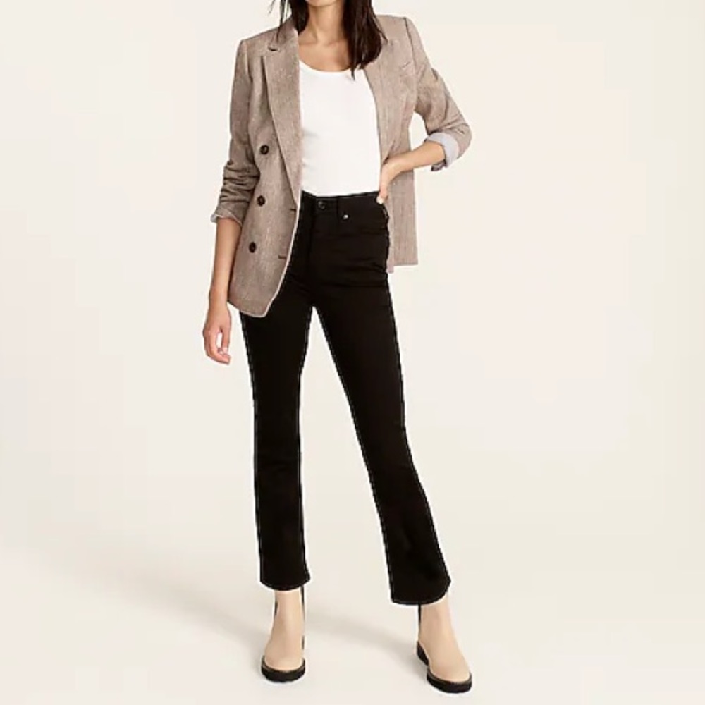 J. Crew 9" demi-boot crop jean in stay black wash